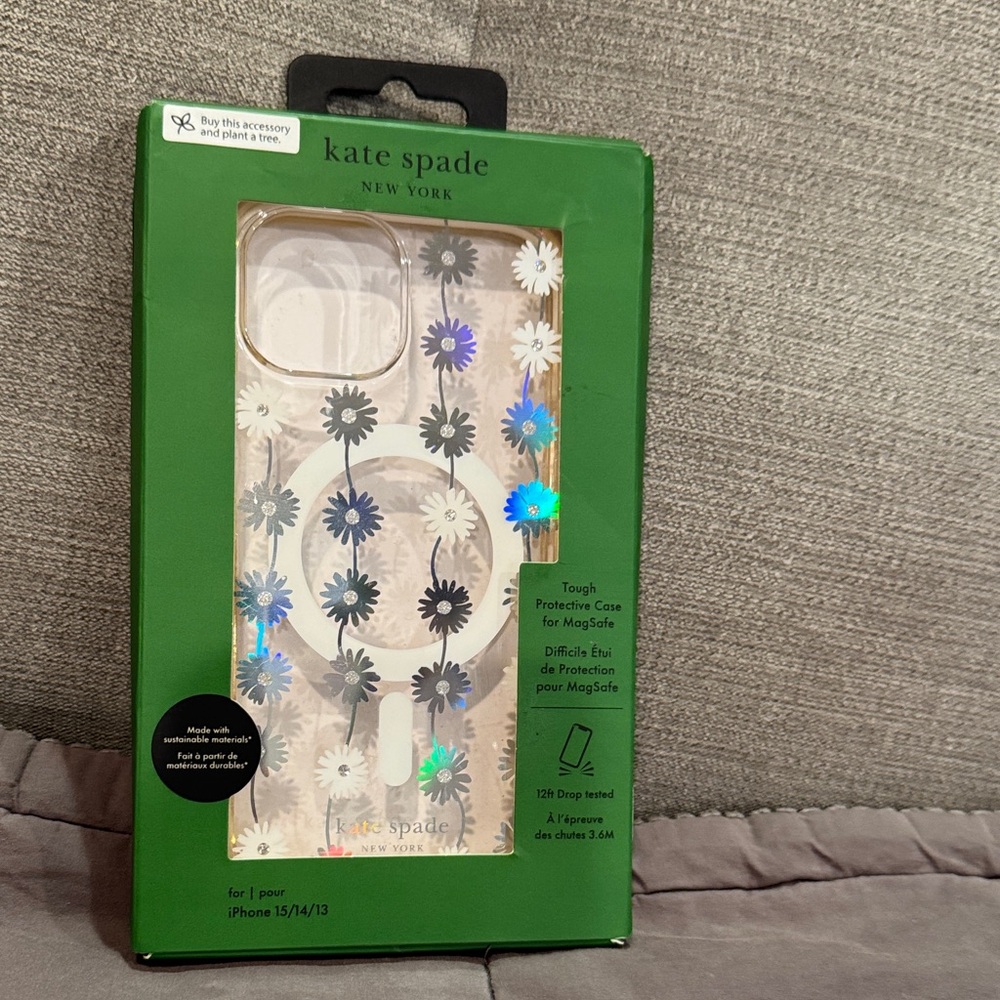 kate spade Daisy iPhone Case - Silver and White